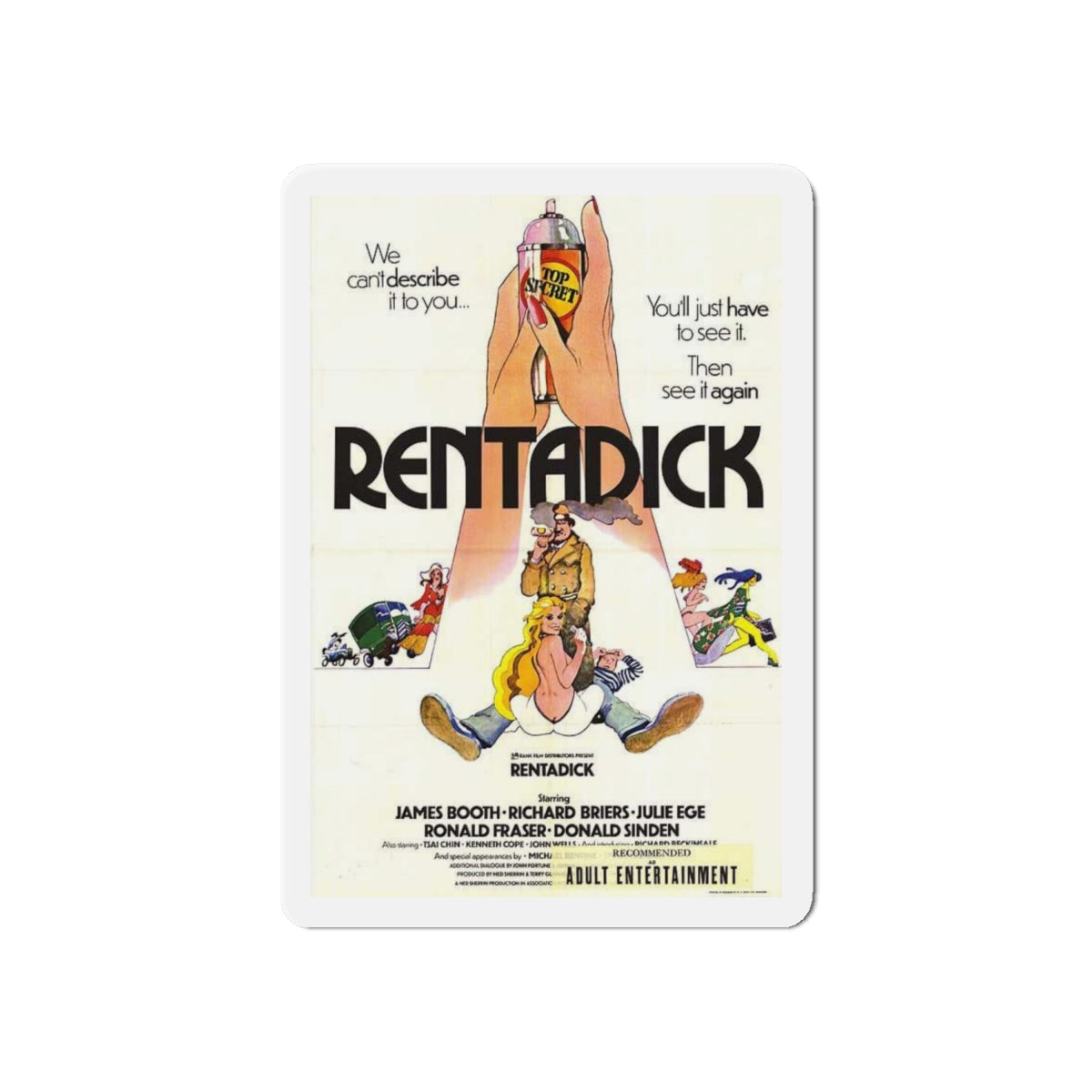 RENTADICK 1972 Movie Poster - Refrigerator Magnet-6" × 6"-The Sticker Space