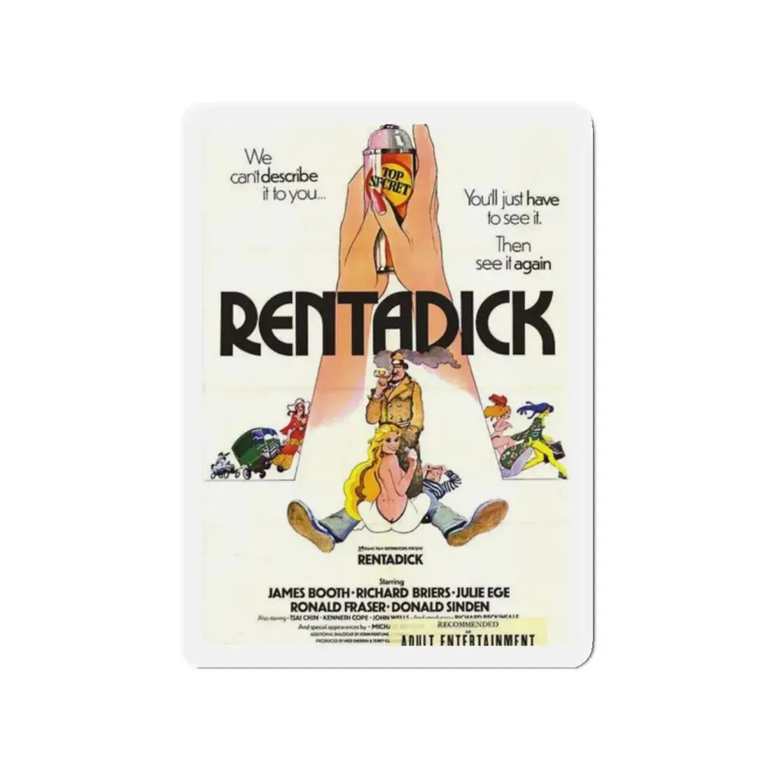 RENTADICK 1972 Movie Poster - Refrigerator Magnet - The Sticker Space
