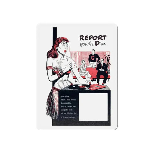 Report from the Dean (1), Bluebook, March 1954 (Magazine Illustration) Refrigerator Magnet 6 Inch Die-Cut - The Sticker Space