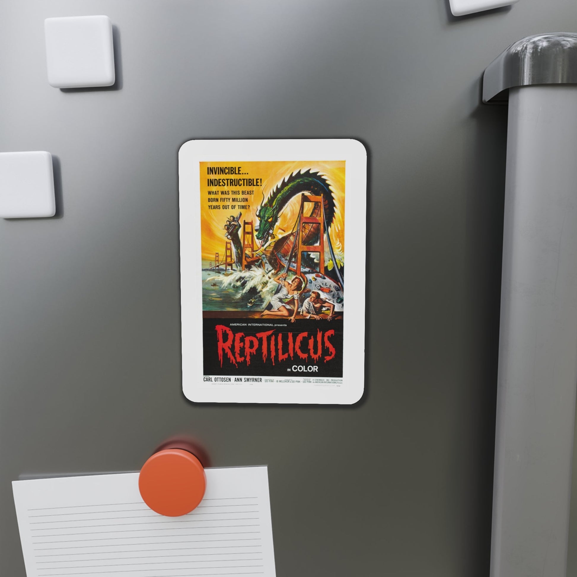 Reptilicus 1961 Movie Poster Die-Cut Magnet-The Sticker Space