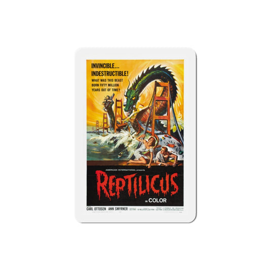 Reptilicus 1961 Movie Poster Die-Cut Magnet-2 Inch-The Sticker Space