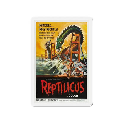 REPTILICUS 1961 Movie Poster - Refrigerator Magnet 3 Inch Die-Cut - The Sticker Space