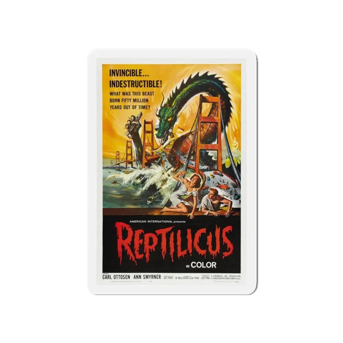 REPTILICUS 1961 Movie Poster - Refrigerator Magnet - The Sticker Space