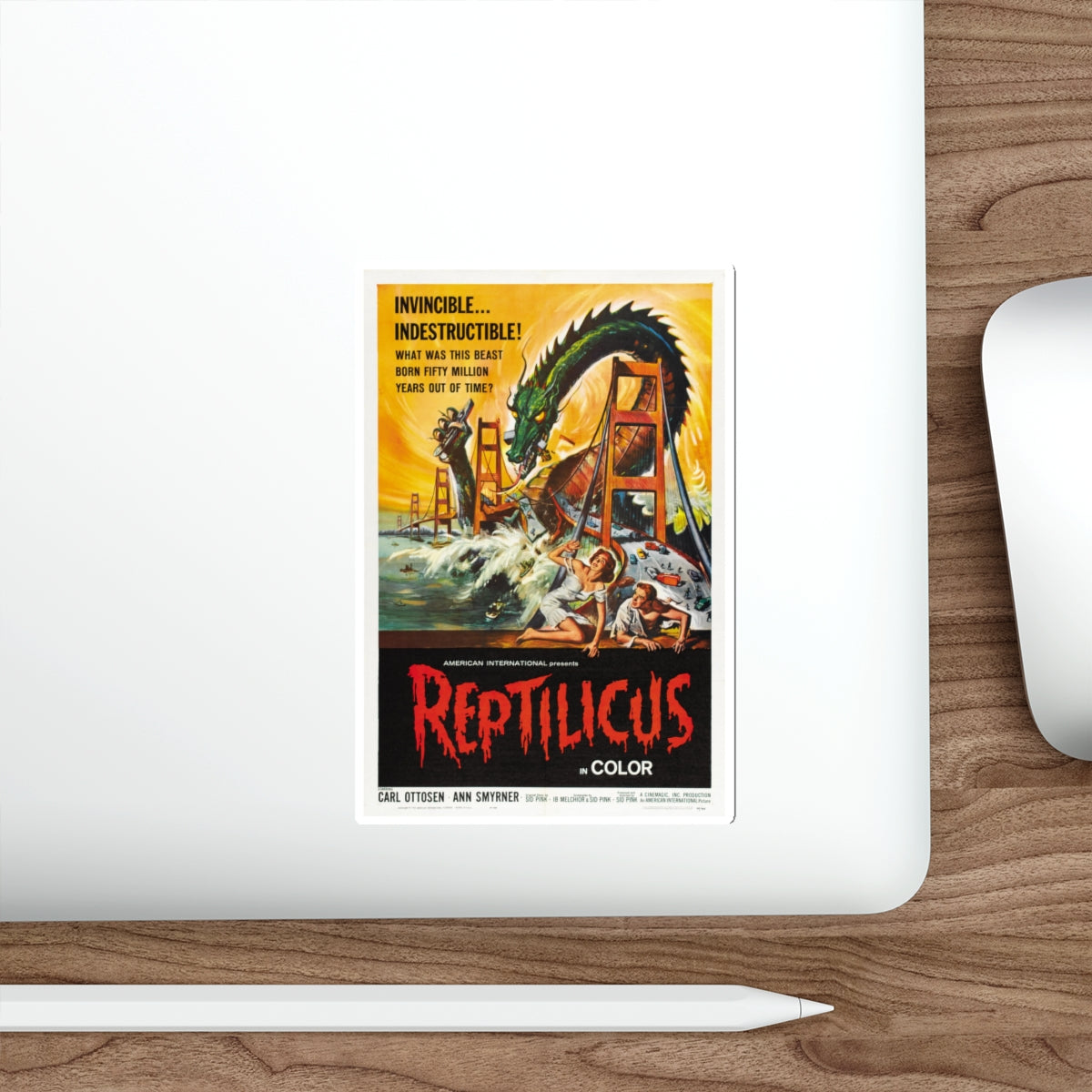 REPTILICUS 1961 Movie Poster STICKER Vinyl Die-Cut Decal-The Sticker Space