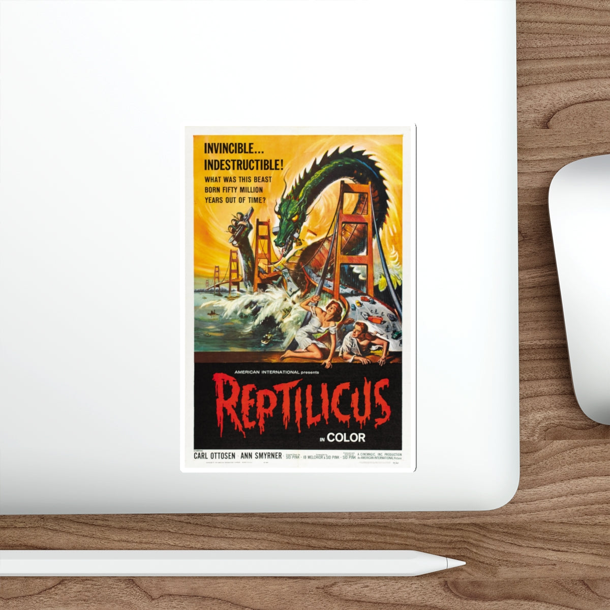 REPTILICUS 1961 Movie Poster STICKER Vinyl Die-Cut Decal-The Sticker Space