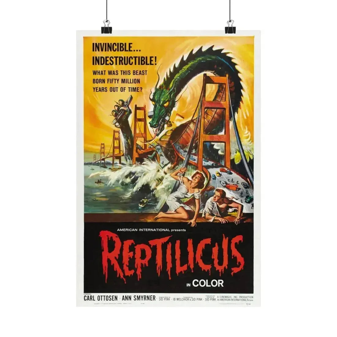 REPTILICUS 1961 - Paper Movie Poster 12″ x 18″ Matte - The Sticker Space