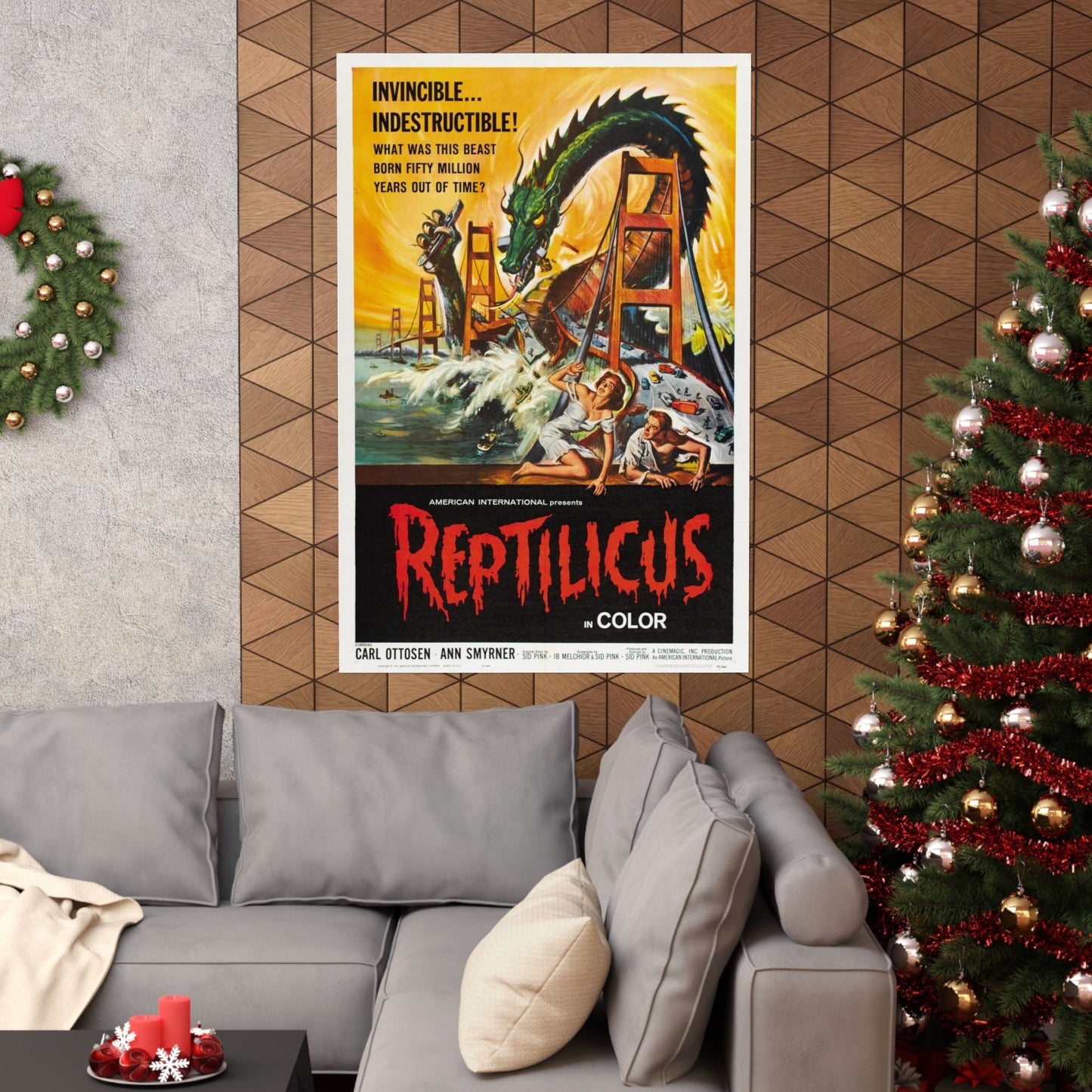 REPTILICUS 1961 - Paper Movie Poster-The Sticker Space