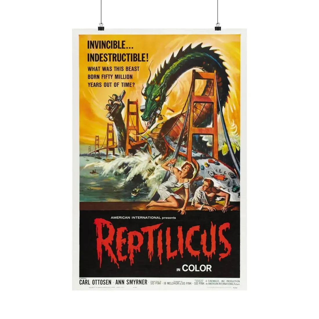 REPTILICUS 1961 - Paper Movie Poster - The Sticker Space