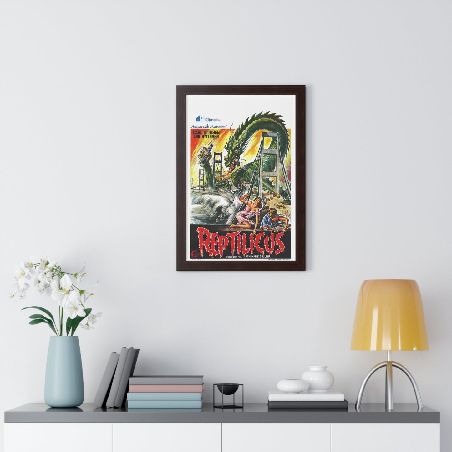 REPTILICUS (BELGIAN) 1961 - Framed Movie Poster-The Sticker Space