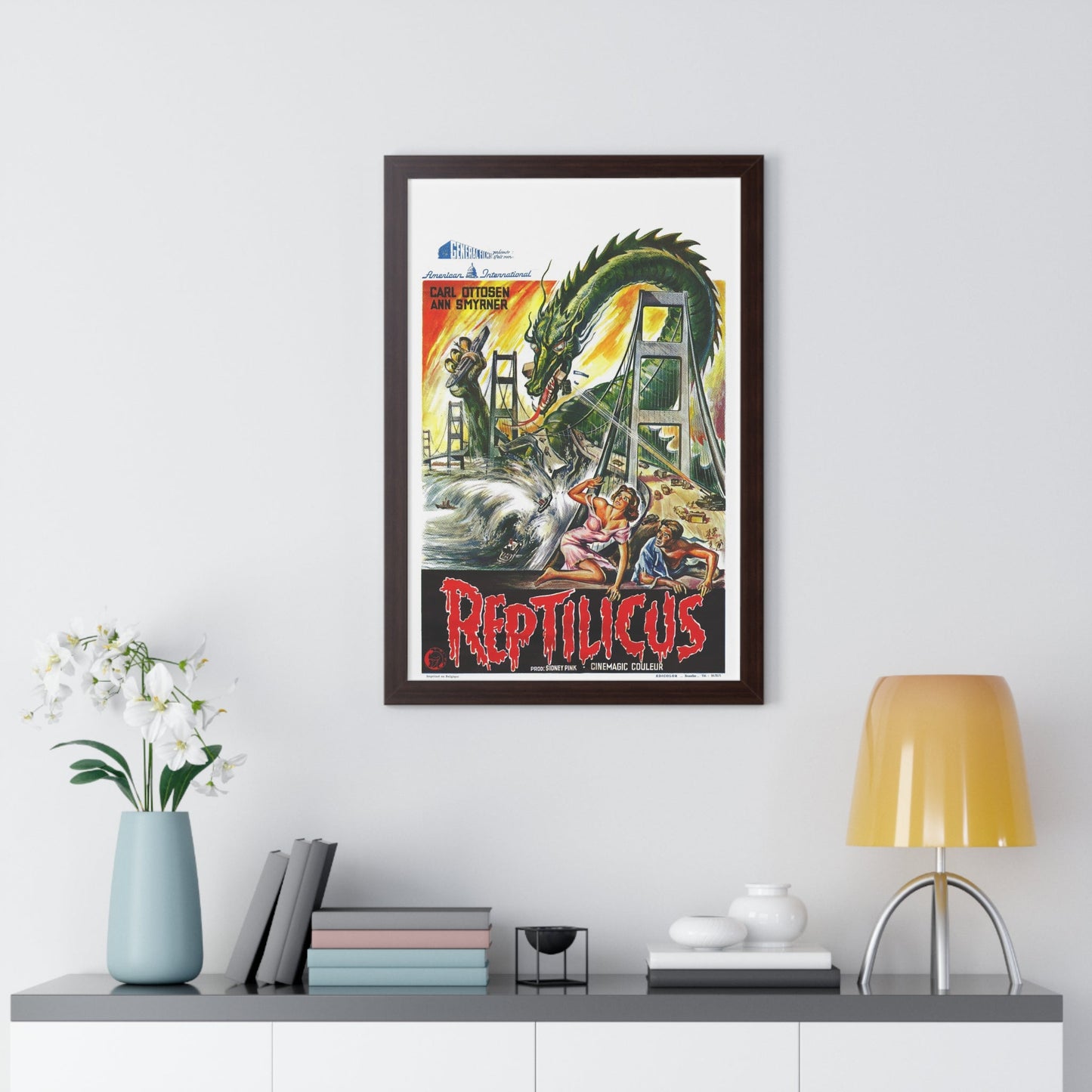 REPTILICUS (BELGIAN) 1961 - Framed Movie Poster-The Sticker Space