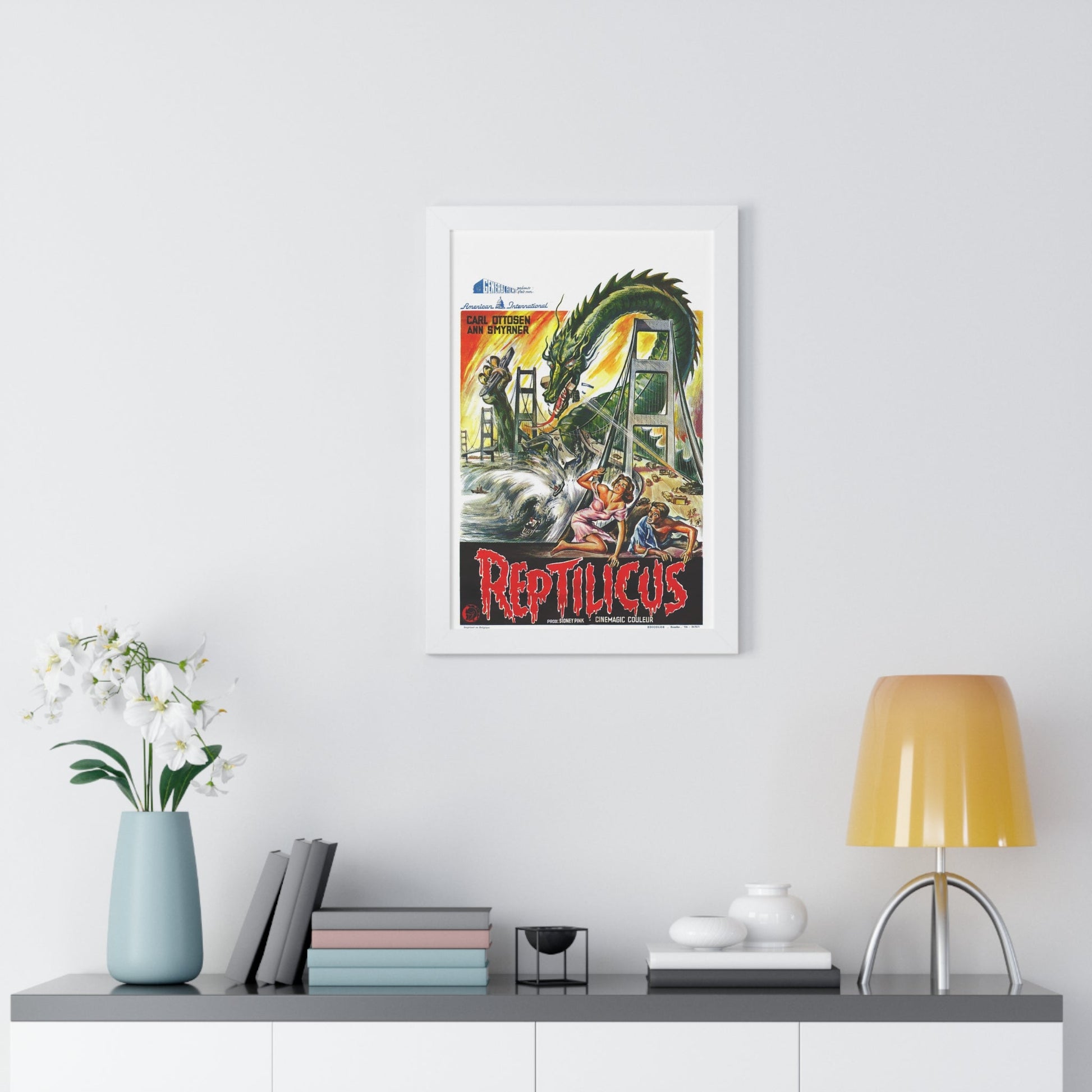 REPTILICUS (BELGIAN) 1961 - Framed Movie Poster-The Sticker Space