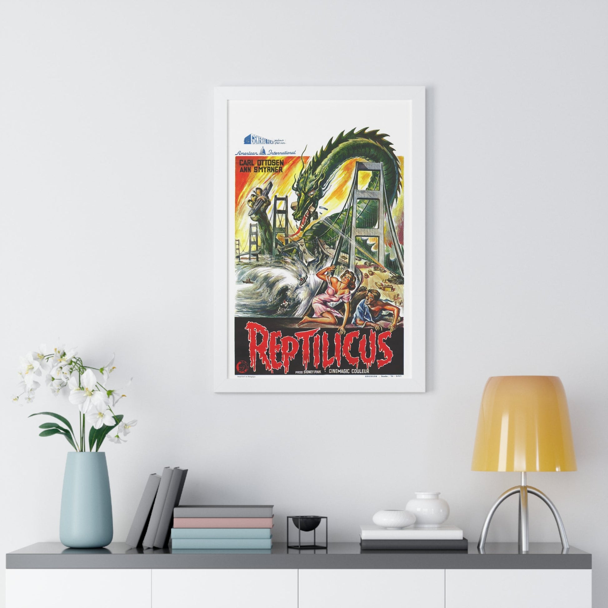 REPTILICUS (BELGIAN) 1961 - Framed Movie Poster-The Sticker Space