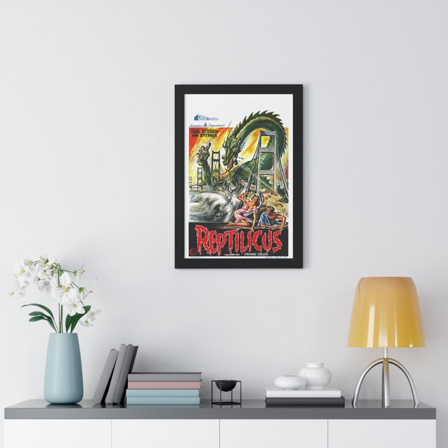 REPTILICUS (BELGIAN) 1961 - Framed Movie Poster-The Sticker Space