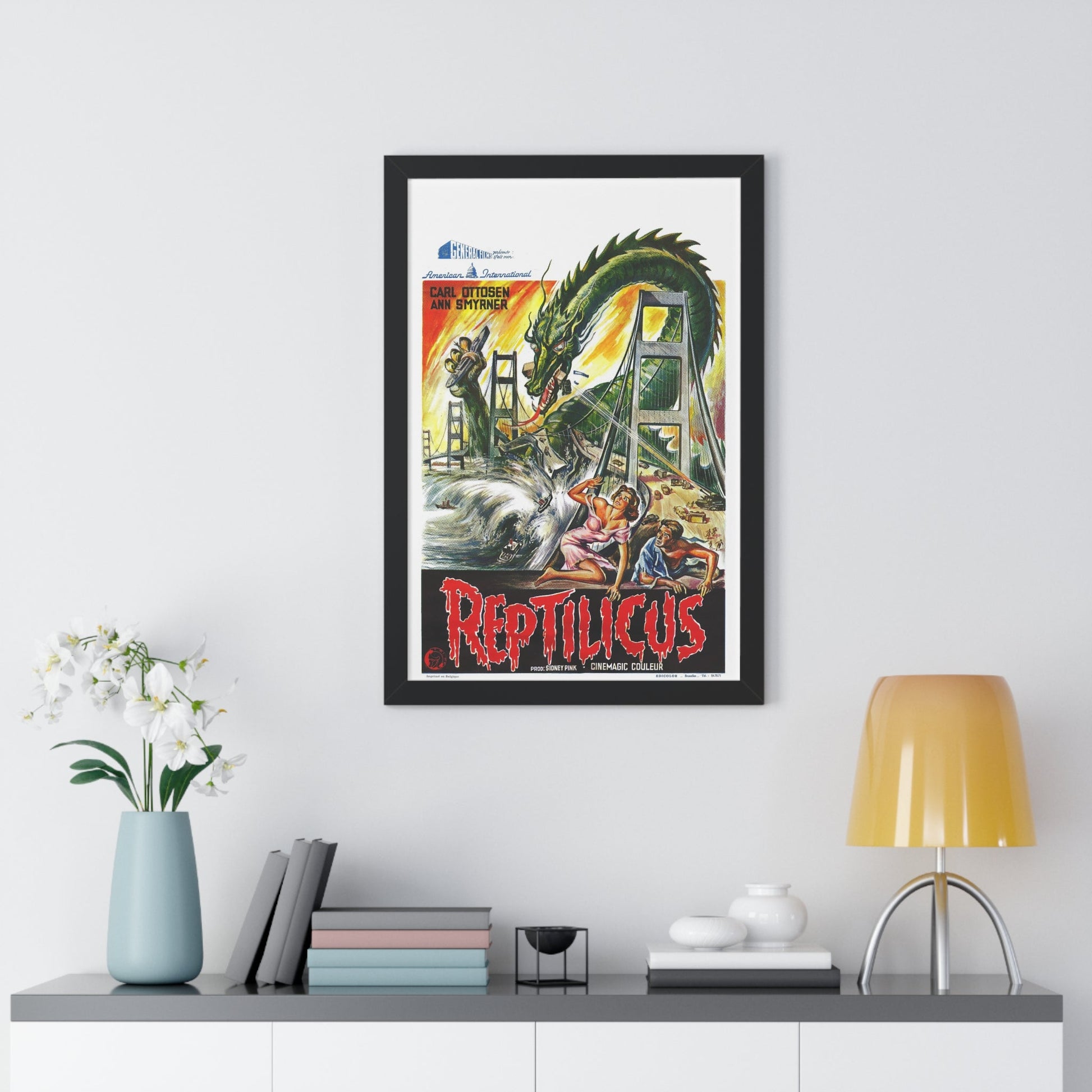 REPTILICUS (BELGIAN) 1961 - Framed Movie Poster-The Sticker Space