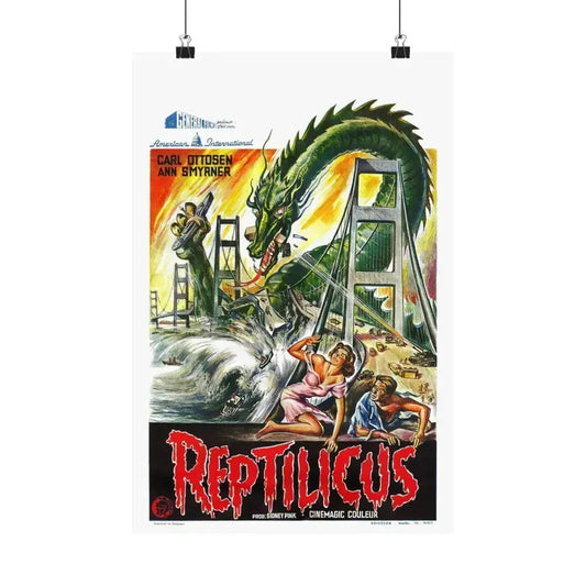 REPTILICUS (BELGIAN) 1961 - Paper Movie Poster 12″ x 18″ Matte - The Sticker Space