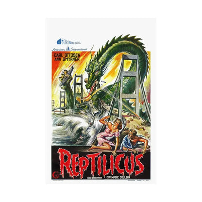 REPTILICUS (BELGIAN) 1961 - Paper Movie Poster - The Sticker Space