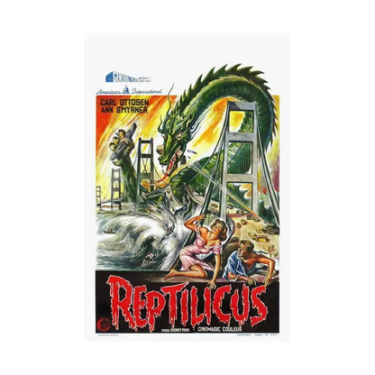 REPTILICUS (BELGIAN) 1961 - Paper Movie Poster - The Sticker Space