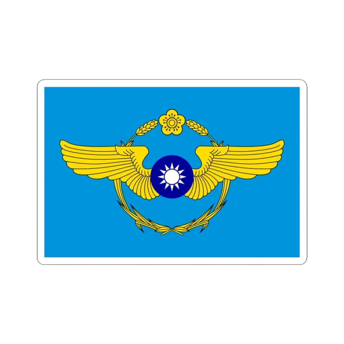 Republic of China Air Forces Flag 1948 (China) STICKER Vinyl Kiss-Cut Decal 3 Inch White - The Sticker Space