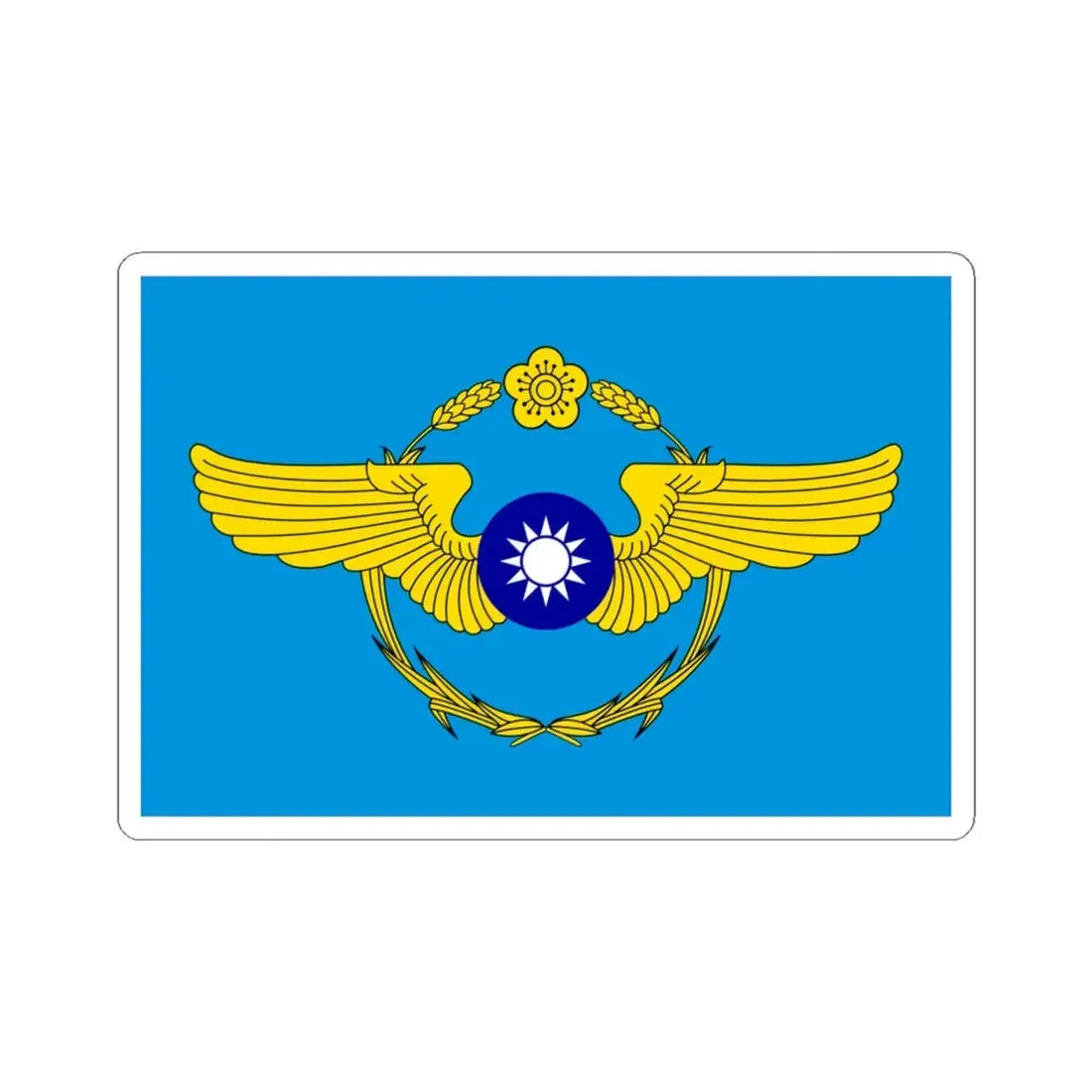 Republic of China Air Forces Flag 1948 (China) STICKER Vinyl Kiss-Cut Decal 4 Inch White - The Sticker Space