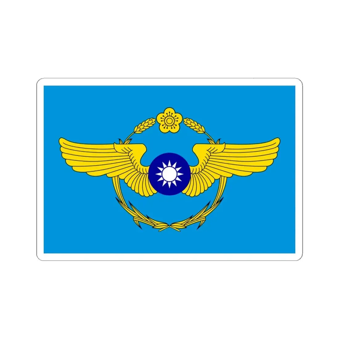 Republic of China Air Forces Flag 1948 (China) STICKER Vinyl Kiss-Cut Decal 6 Inch White - The Sticker Space