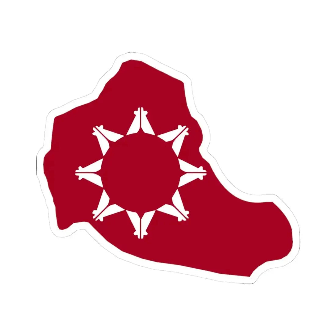 Republic of Lakotah flag map (United States) STICKER Vinyl Kiss-Cut Decal 3 Inch White - The Sticker Space