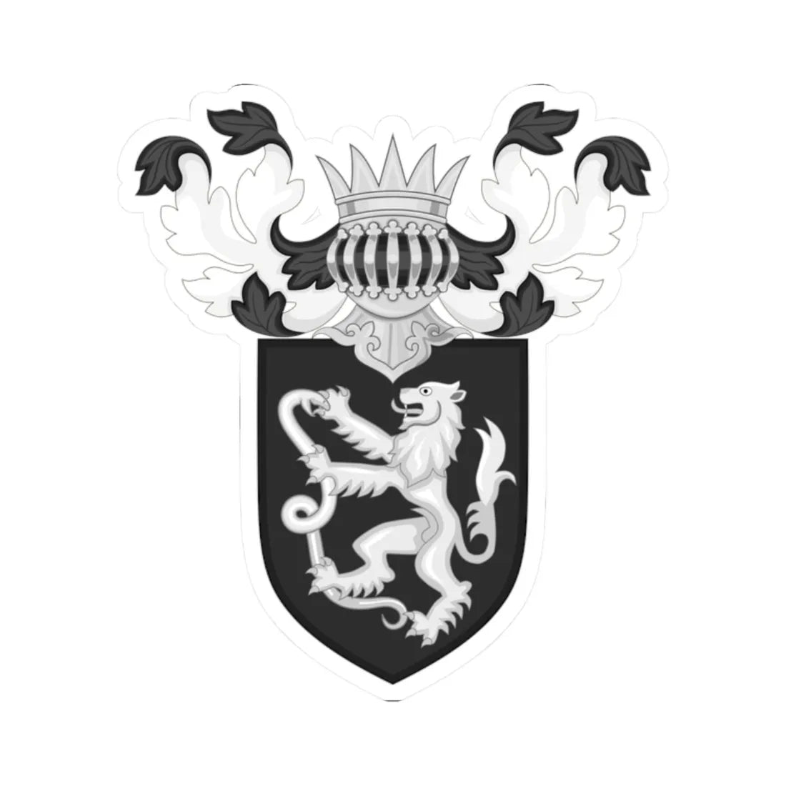 Republic of Senarica coat of arms emblazonment (Italy) (Coat of Arms) STICKER Vinyl Kiss-Cut Decal 2 Inch White - The Sticker Space