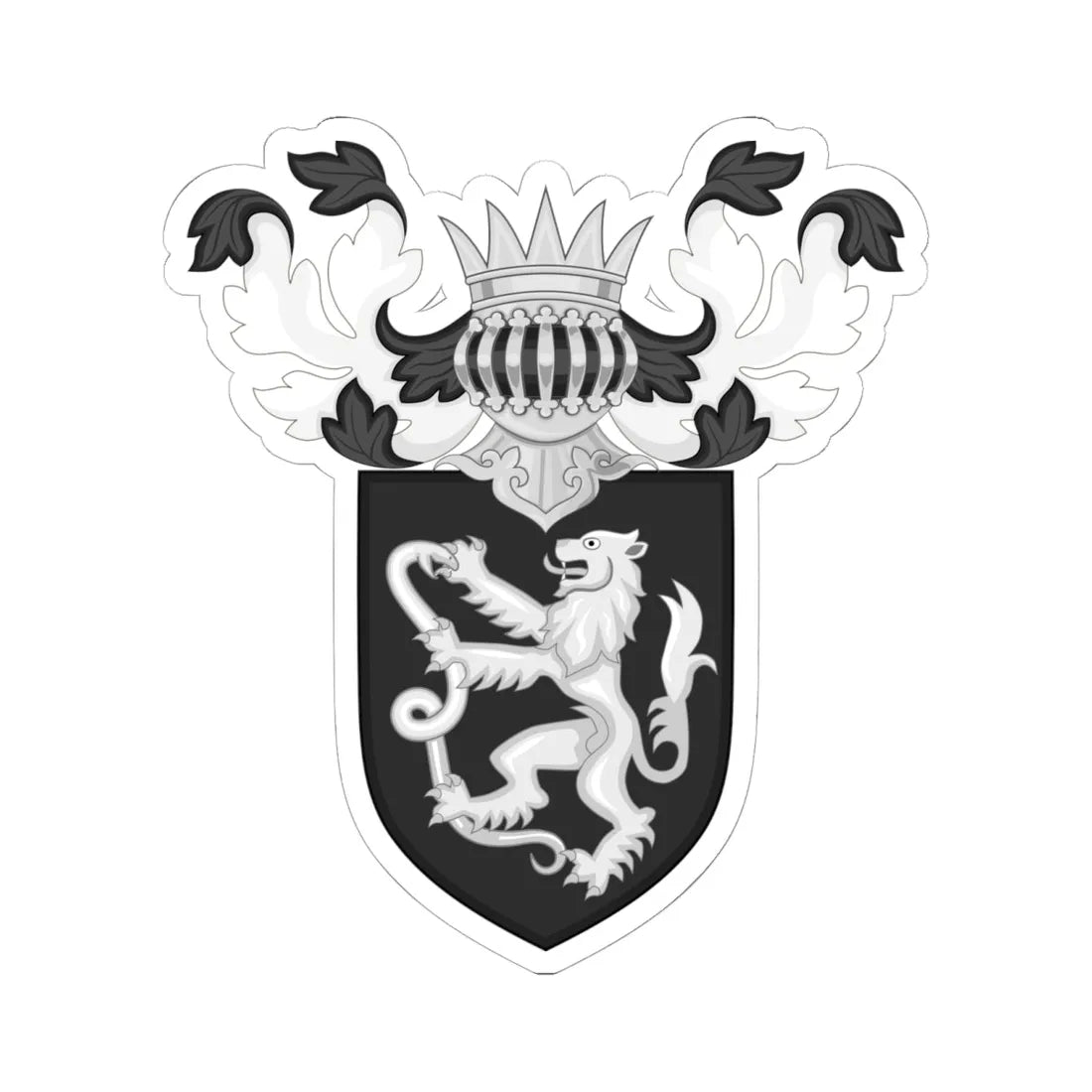 Republic of Senarica coat of arms emblazonment (Italy) (Coat of Arms) STICKER Vinyl Kiss-Cut Decal 6 Inch White - The Sticker Space