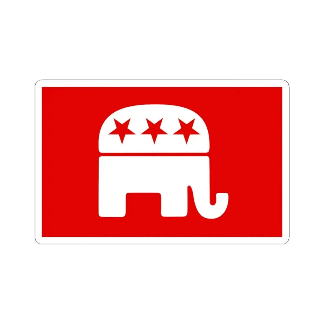 Republican Party USA Flag (United States) STICKER Vinyl Kiss-Cut Decal 4 Inch White - The Sticker Space
