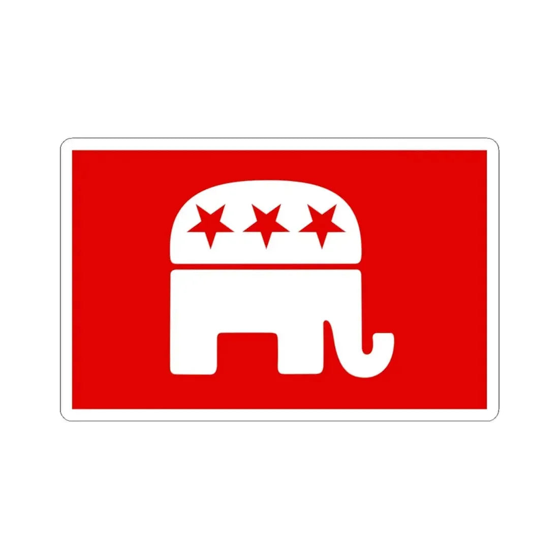 Republican Party USA Flag (United States) STICKER Vinyl Kiss-Cut Decal 6 Inch White - The Sticker Space