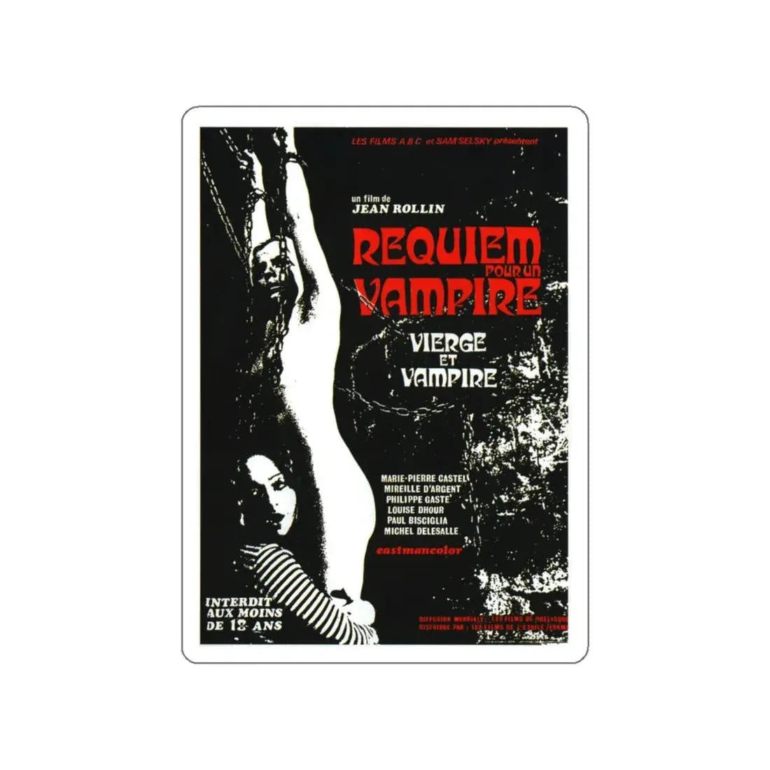 REQUIEM FOR A VAMPIRE (CAGED VIRGINS) 1971 Movie Poster STICKER Vinyl Die-Cut Decal - The Sticker Space