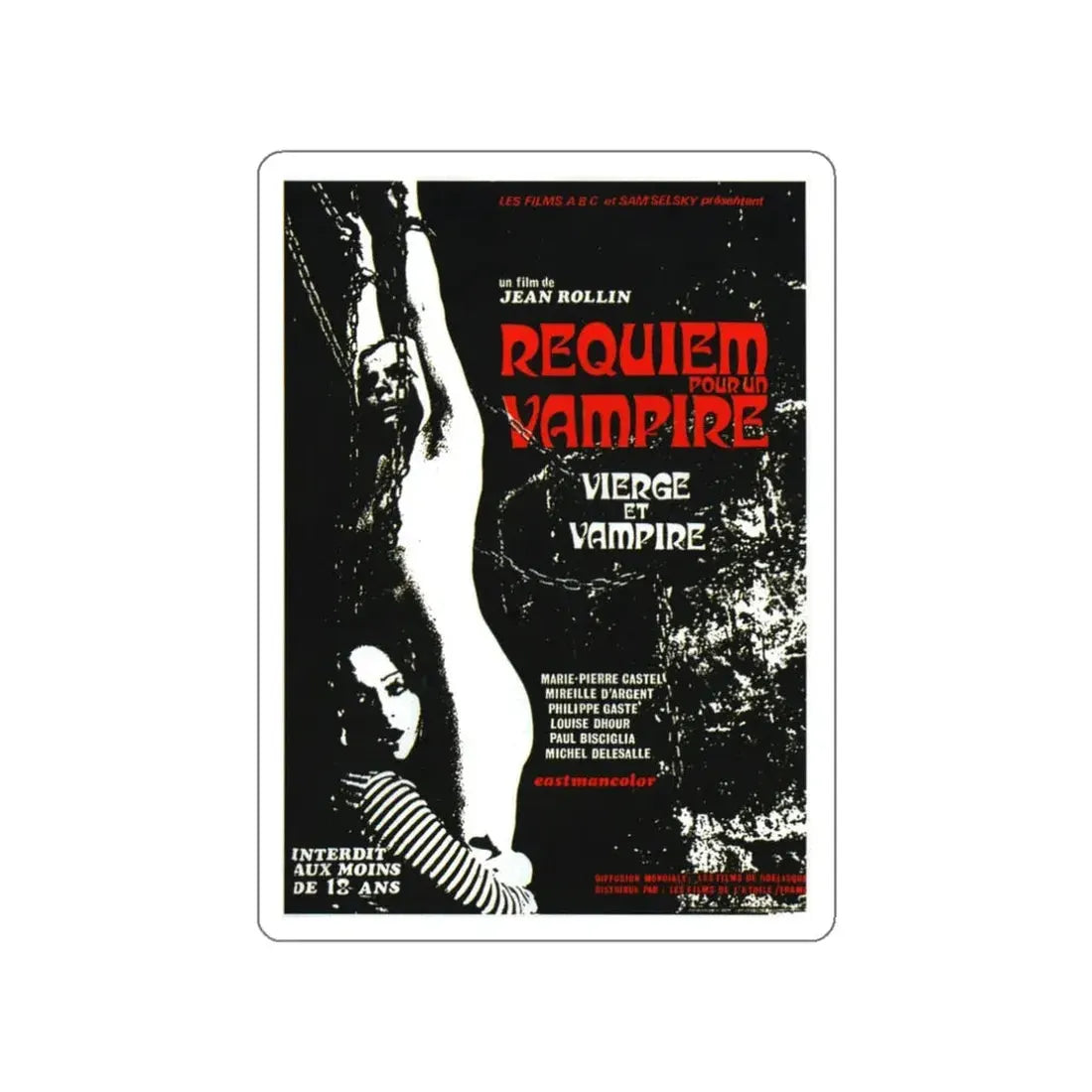 REQUIEM FOR A VAMPIRE (CAGED VIRGINS) 1971 Movie Poster STICKER Vinyl Die-Cut Decal - The Sticker Space