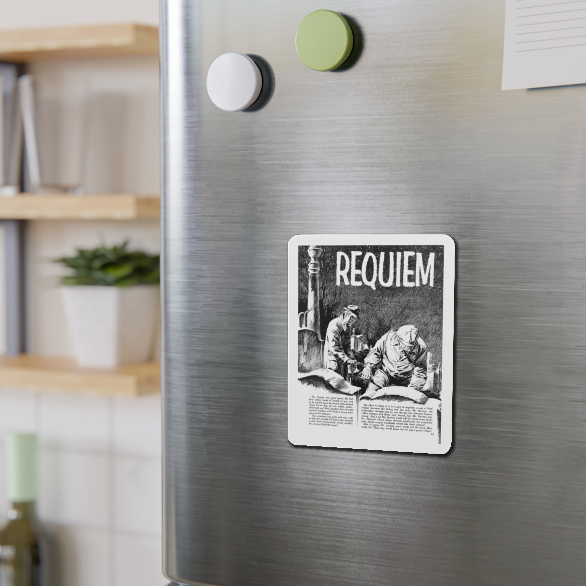 Requiem, Terror Illustrated, April 1956 (Magazine Illustration) Refrigerator Magnet-The Sticker Space