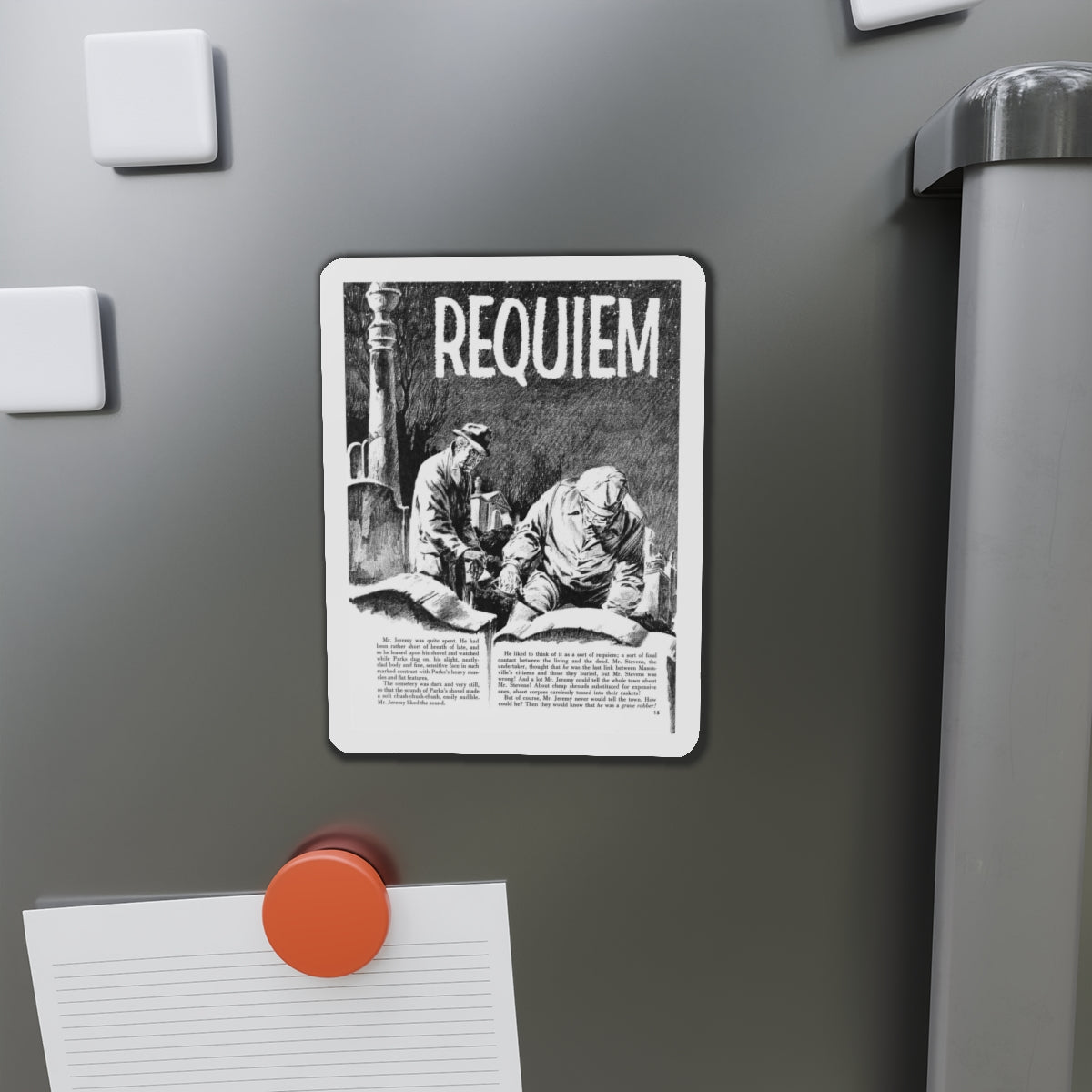 Requiem, Terror Illustrated, April 1956 (Magazine Illustration) Refrigerator Magnet-The Sticker Space