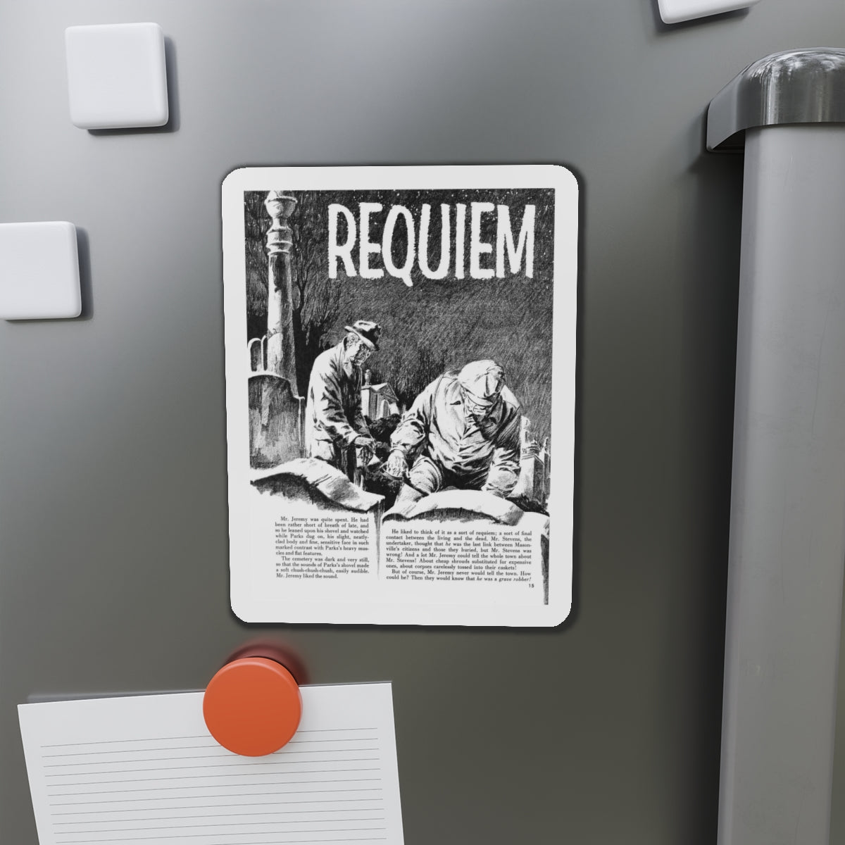 Requiem, Terror Illustrated, April 1956 (Magazine Illustration) Refrigerator Magnet-The Sticker Space