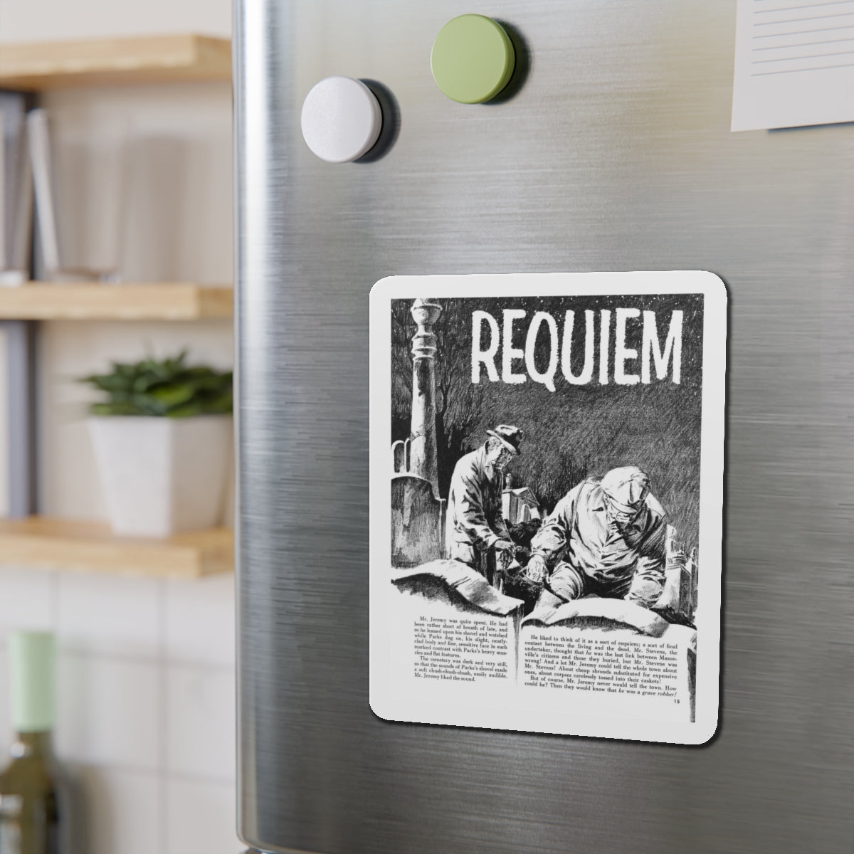 Requiem, Terror Illustrated, April 1956 (Magazine Illustration) Refrigerator Magnet-The Sticker Space