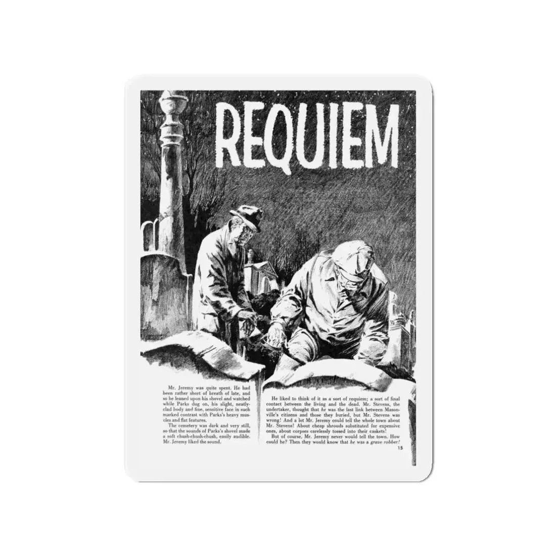 Requiem, Terror Illustrated, April 1956 (Magazine Illustration) Refrigerator Magnet - The Sticker Space