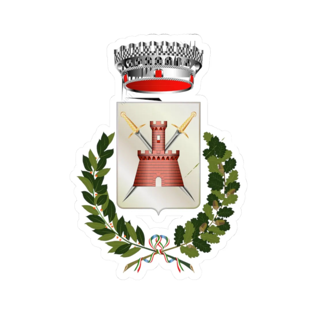 Resana coat of arms (Italy) (Coat of Arms) STICKER Vinyl Kiss-Cut Decal 2 Inch White - The Sticker Space