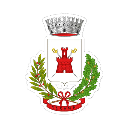 Resana-Stemma (Italy) (Coat of Arms) STICKER Vinyl Kiss-Cut Decal 6 Inch White - The Sticker Space