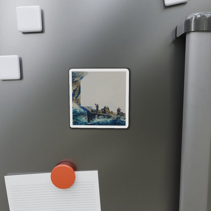 Rescue at Sea (Magazine Illustration) Refrigerator Magnet-The Sticker Space