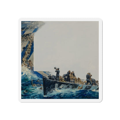 Rescue at Sea (Magazine Illustration) Refrigerator Magnet-5" x 5"-The Sticker Space