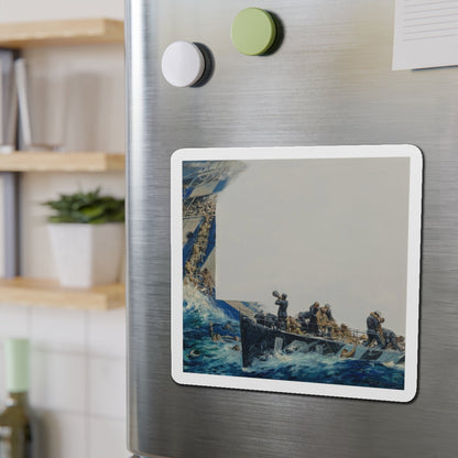 Rescue at Sea (Magazine Illustration) Refrigerator Magnet-The Sticker Space