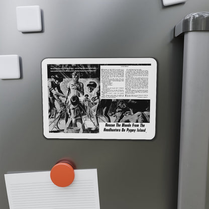 Rescue The Blonde From The Headhunters, True Men Stories, February 1972 (Magazine Illustration) Refrigerator Magnet-The Sticker Space