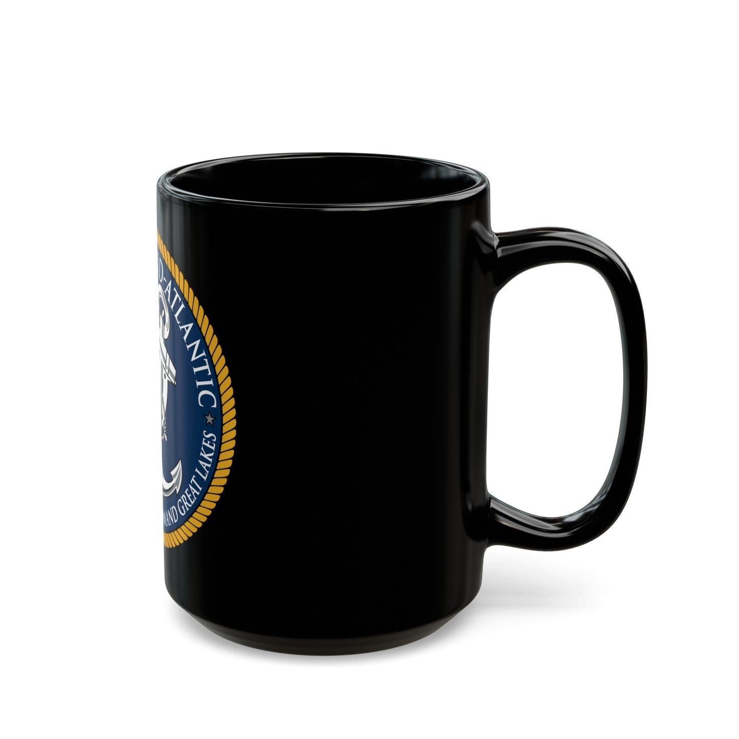 Reserve Component Comm Great Lakes Navy Reg Mid At (U.S. Navy) Black Coffee Mug-The Sticker Space