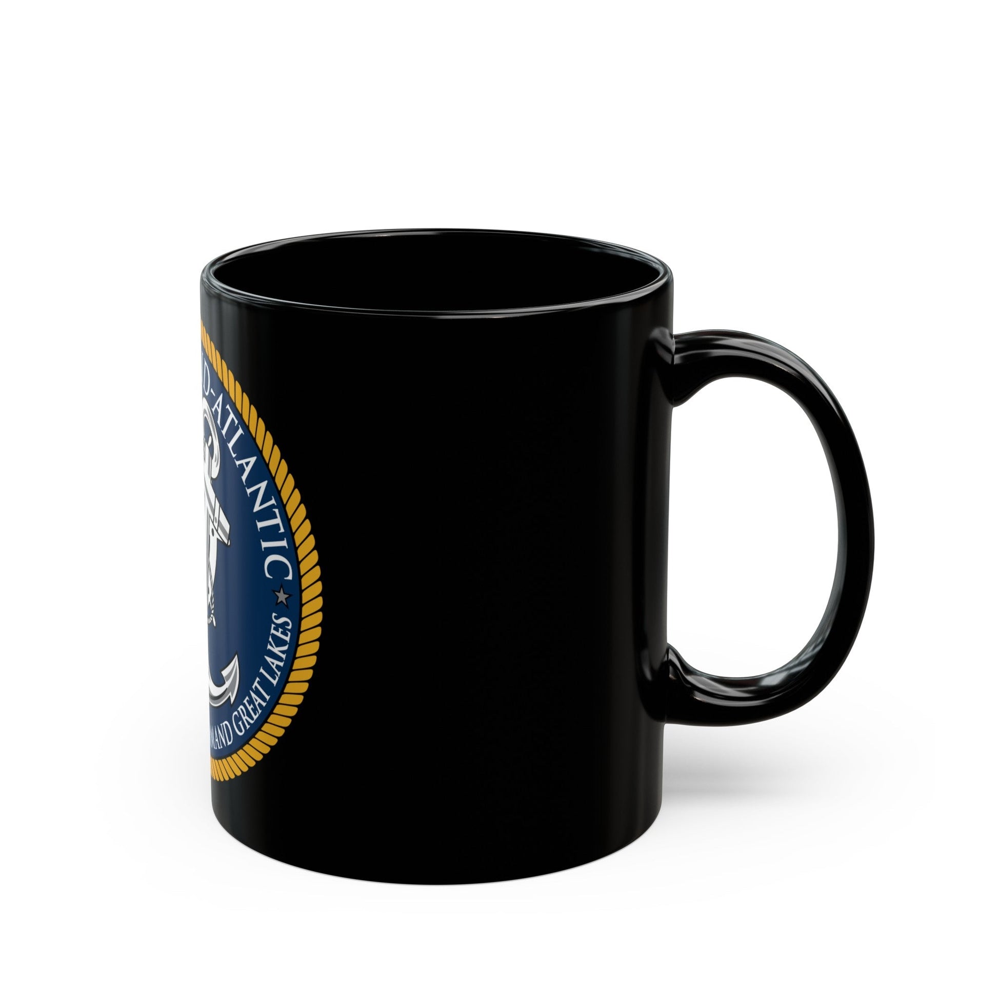 Reserve Component Comm Great Lakes Navy Reg Mid At (U.S. Navy) Black Coffee Mug-The Sticker Space