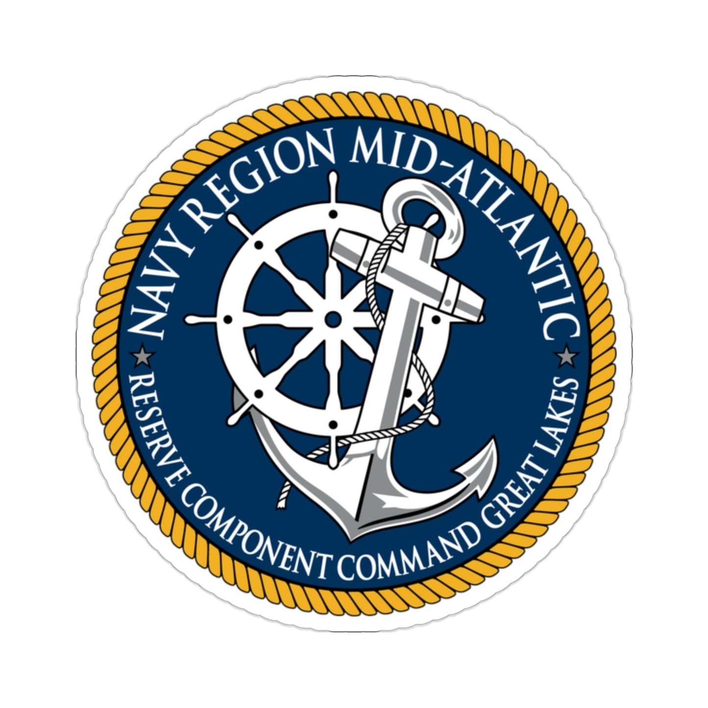 Reserve Component Comm Great Lakes Navy Reg Mid At (U.S. Navy) STICKER Vinyl Die-Cut Decal-2 Inch-The Sticker Space