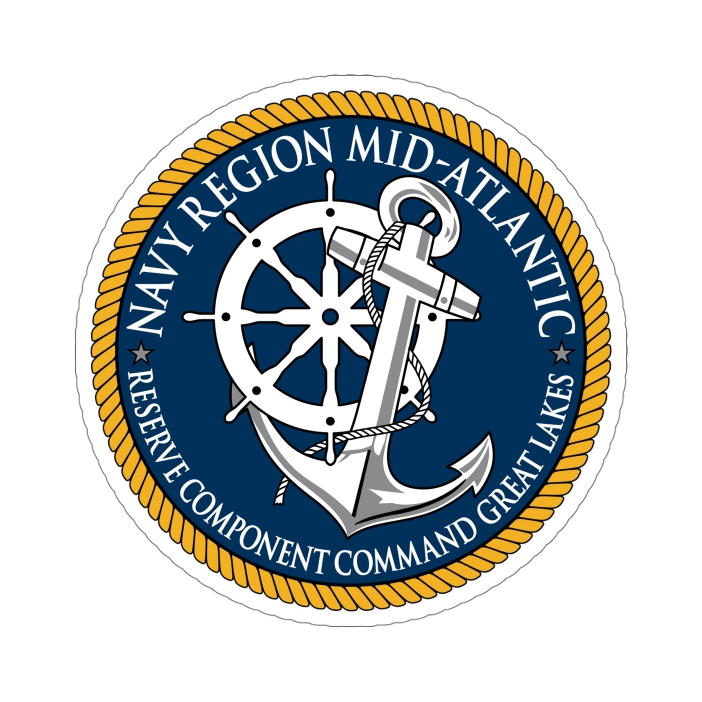 Reserve Component Comm Great Lakes Navy Reg Mid At (U.S. Navy) STICKER Vinyl Die-Cut Decal-4 Inch-The Sticker Space