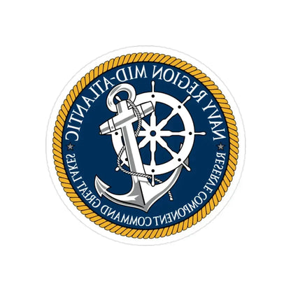 Reserve Component Comm Great Lakes Navy Reg Mid At (U.S. Navy) REVERSE PRINT Transparent Die-Cut STICKER 2 Inch Die-Cut Transparent - The Sticker Space