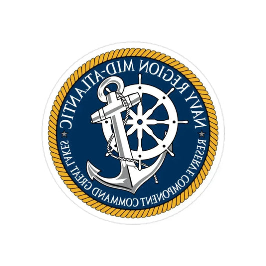 Reserve Component Comm Great Lakes Navy Reg Mid At (U.S. Navy) REVERSE PRINT Transparent Die-Cut STICKER 2 Inch Die-Cut Transparent - The Sticker Space