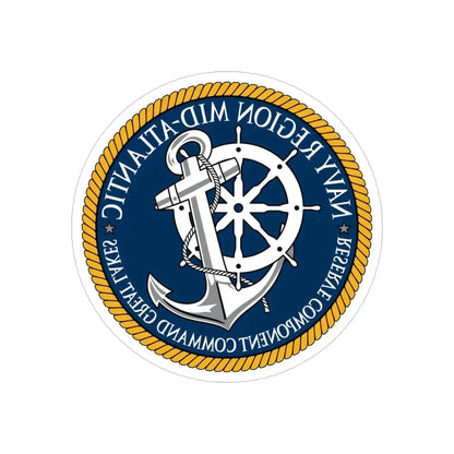 Reserve Component Comm Great Lakes Navy Reg Mid At (U.S. Navy) REVERSE PRINT Transparent Die-Cut STICKER 3 Inch Die-Cut Transparent - The Sticker Space