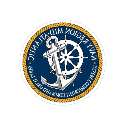 Reserve Component Comm Great Lakes Navy Reg Mid At (U.S. Navy) REVERSE PRINT Transparent Die-Cut STICKER 4 Inch Die-Cut Transparent - The Sticker Space